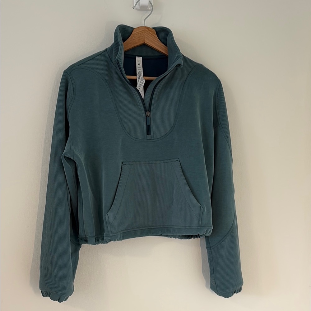 Lululemon Teal Quarter-Zip Brushed Pullover